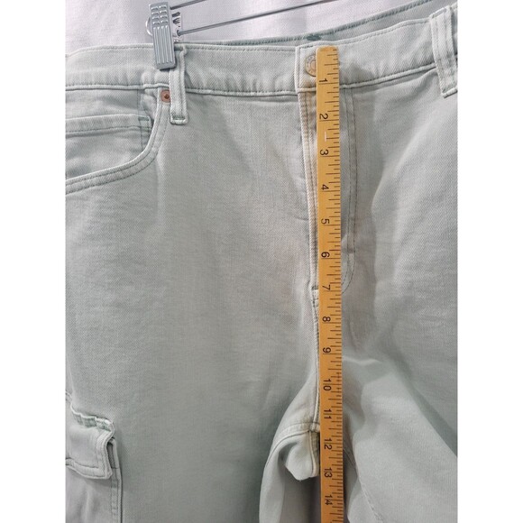 Gap Women's High Rise Stride Ankle  Wide Leg Jeans Ligh Green Size 33 - Picture 7 of 14